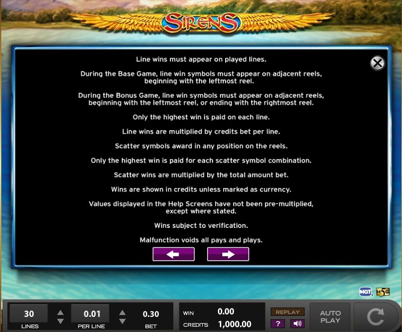 sirens slot slot machine detail image 9