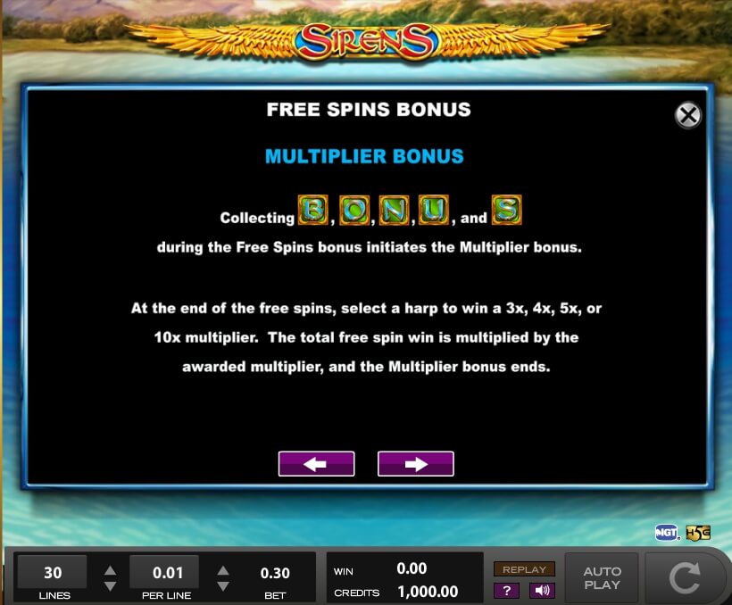 sirens slot slot machine detail image 2