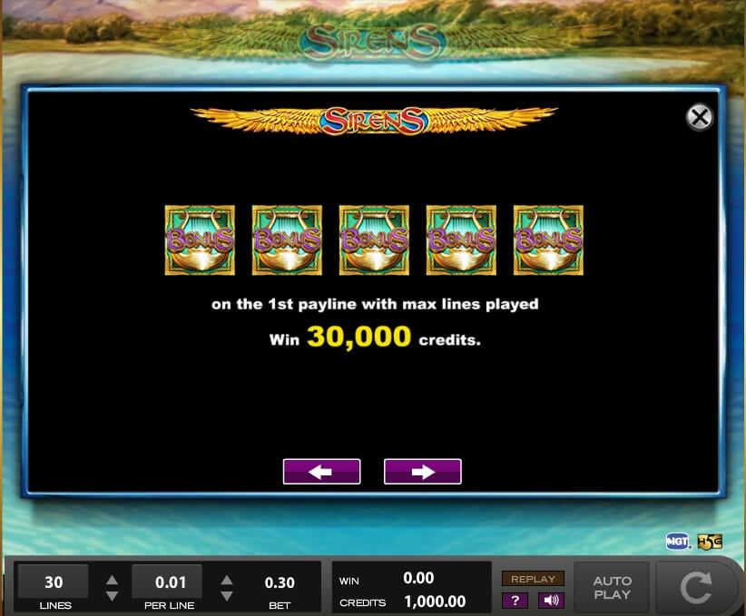 sirens slot slot machine detail image 7