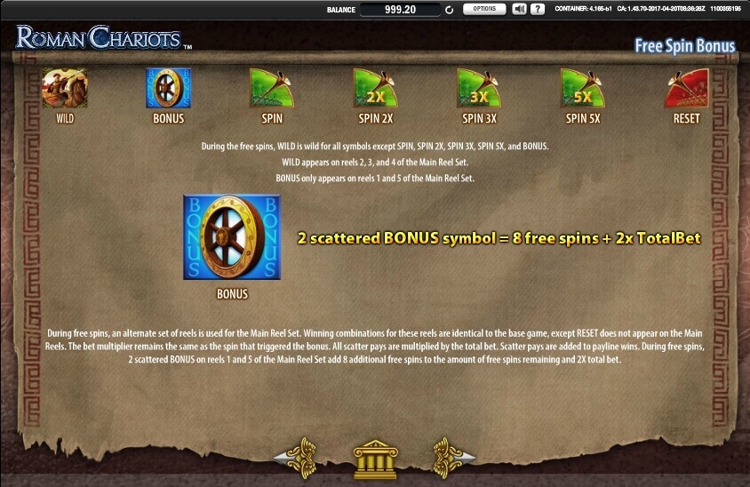 roman chariots slot machine detail image 3