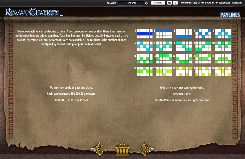 roman chariots slot machine detail image 4