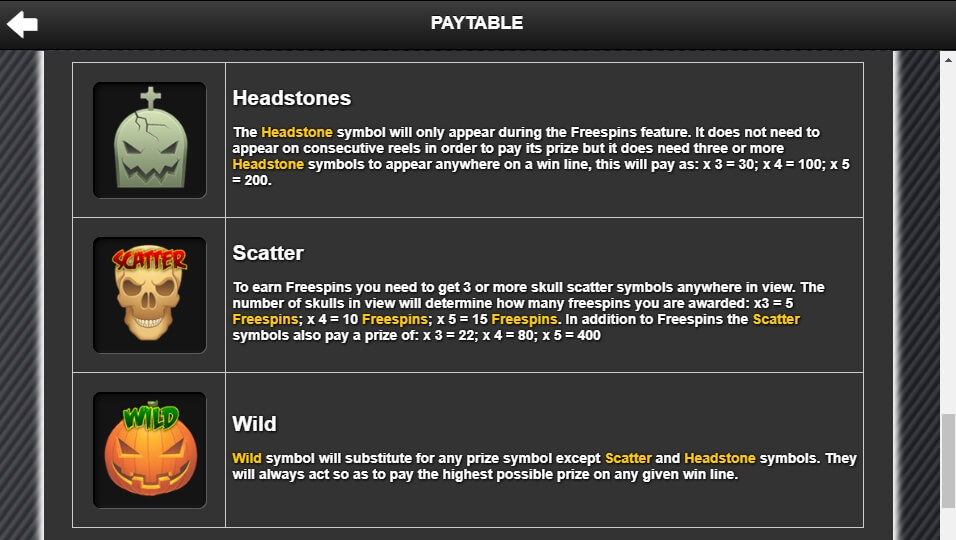 halloween horrors slot slot machine detail image 0