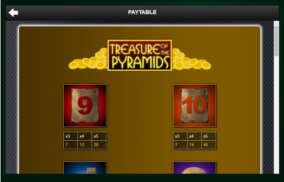 treasure of the pyramids slot slot machine detail image 2