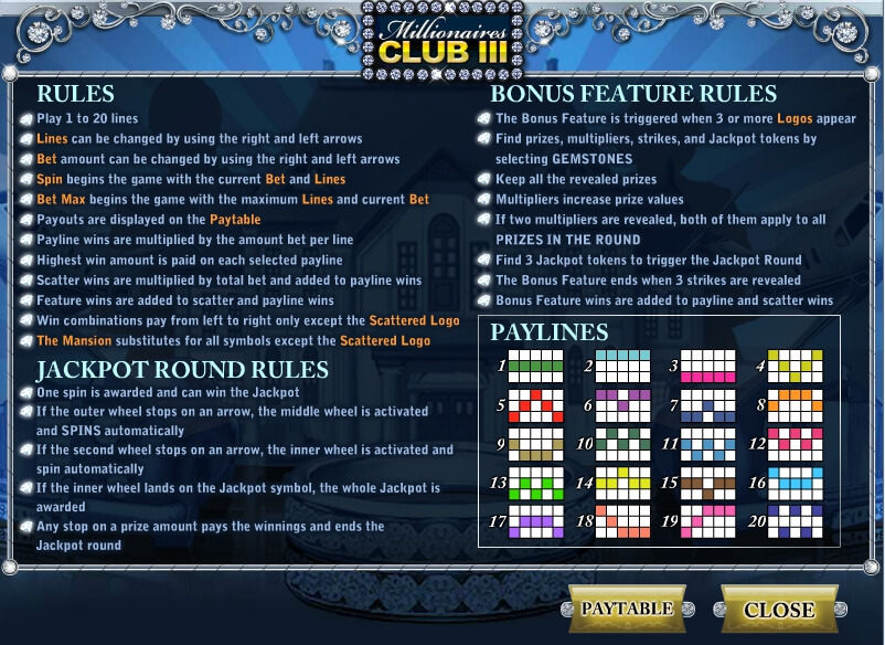 millionaires club 2 slot machine detail image 1