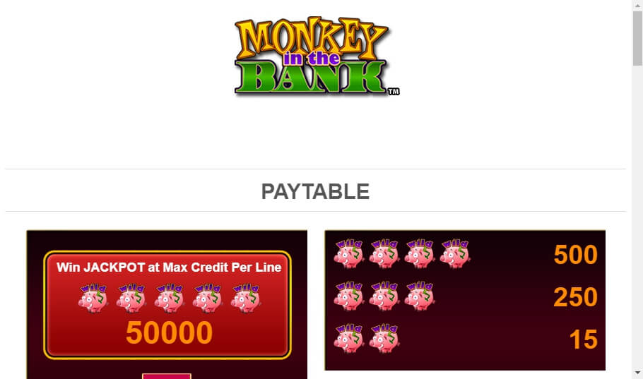 monkey in the bank slot slot machine detail image 6