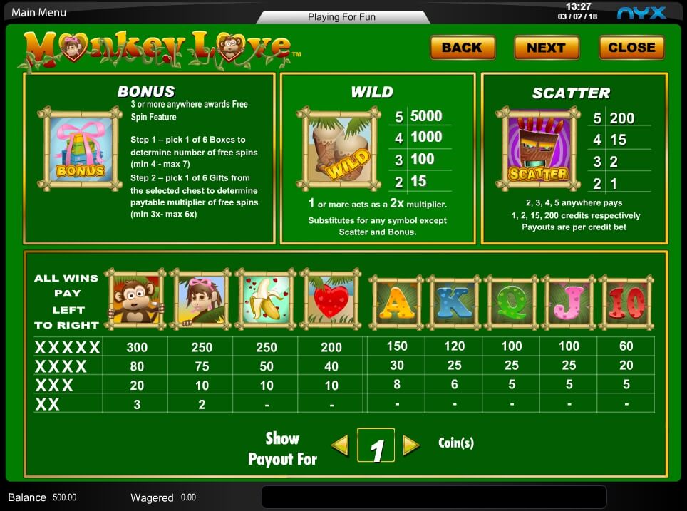 monkey love slot slot machine detail image 0