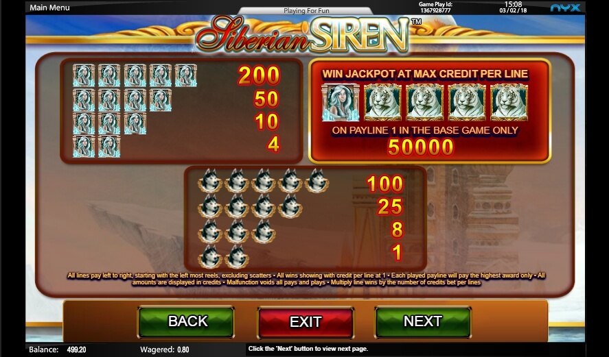 siberian siren slot slot machine detail image 3