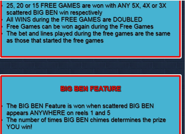 big ben slot machine detail image 6