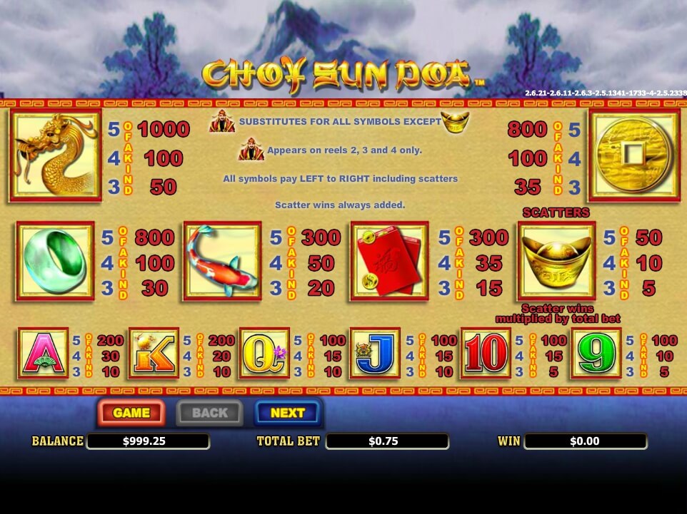 choy sun doa slot slot machine detail image 0