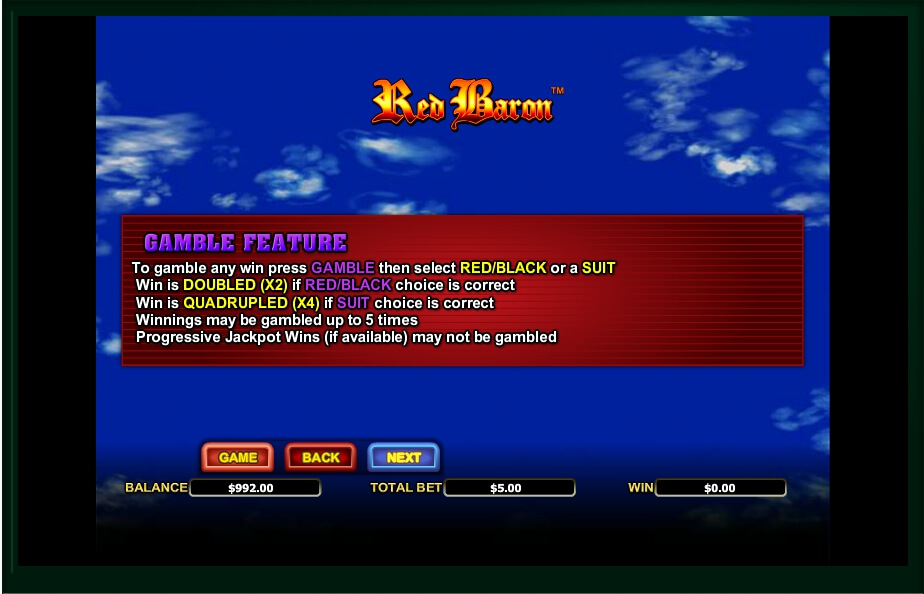 red baron slot machine detail image 4