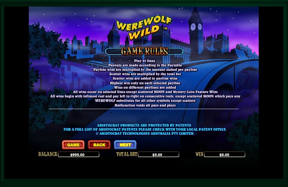 werewolf wild slot machine detail image 3
