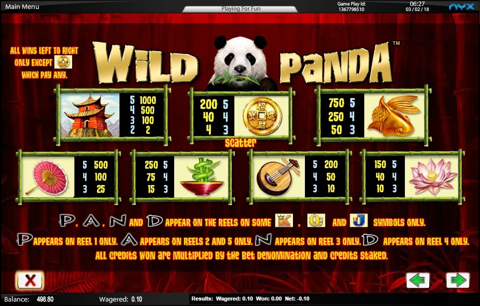 wild panda slot slot machine detail image 2