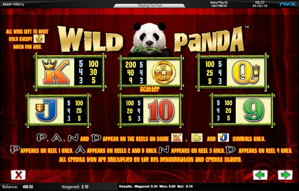 wild panda slot slot machine detail image 5