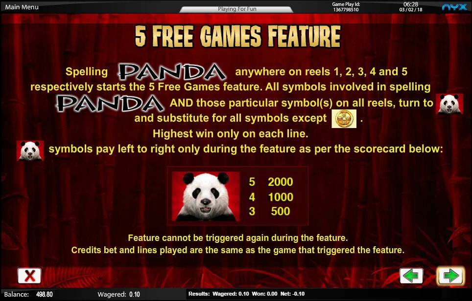 wild panda slot slot machine detail image 0