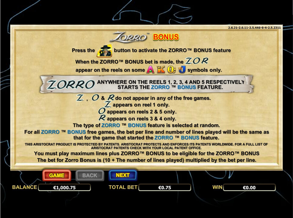 Play zorro slot machine