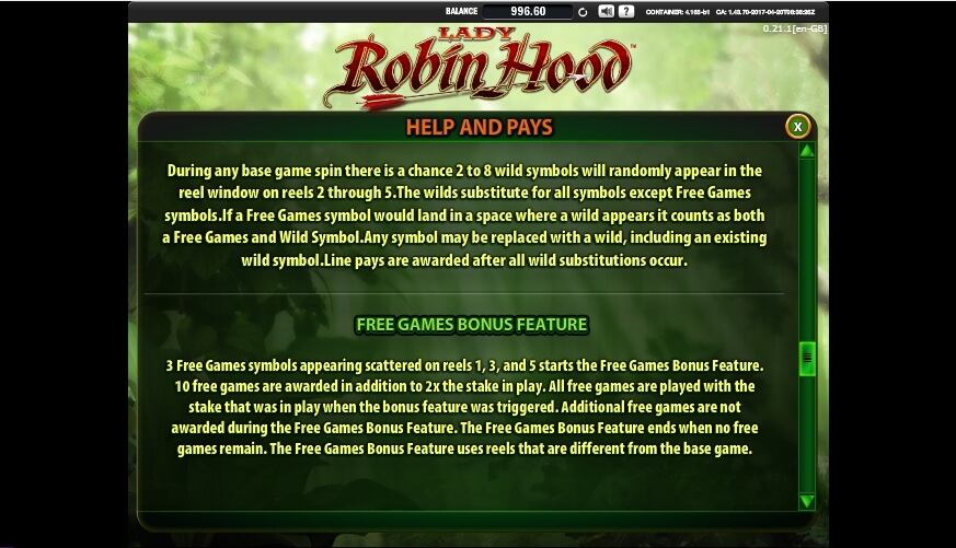 lady robin hood slot slot machine detail image 1