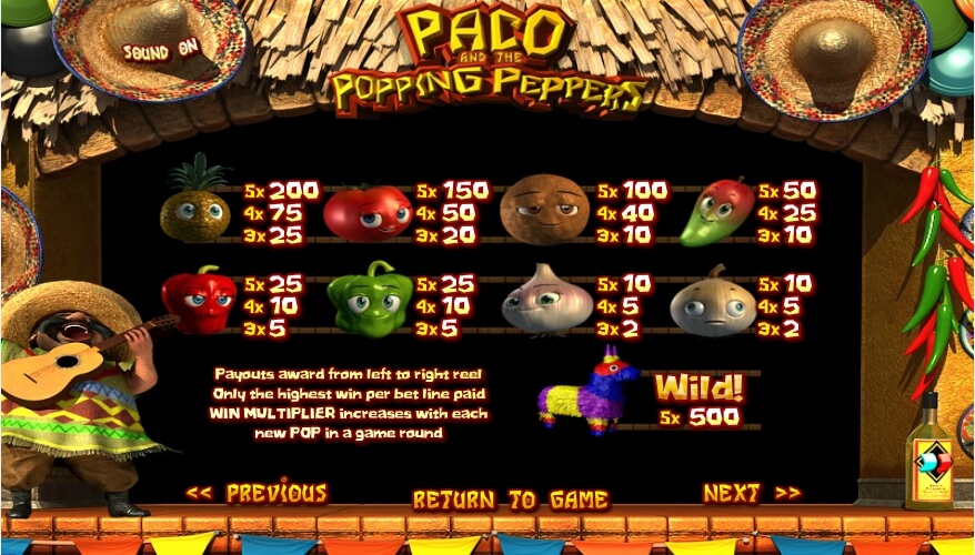 paco and the popping peppers slot slot machine detail image 0