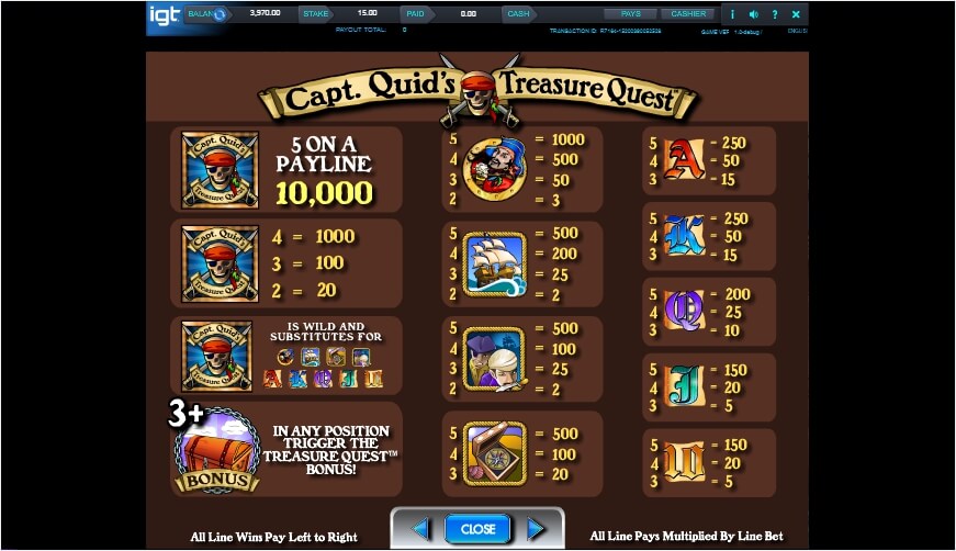 capt quids treasure quest slot slot machine detail image 0