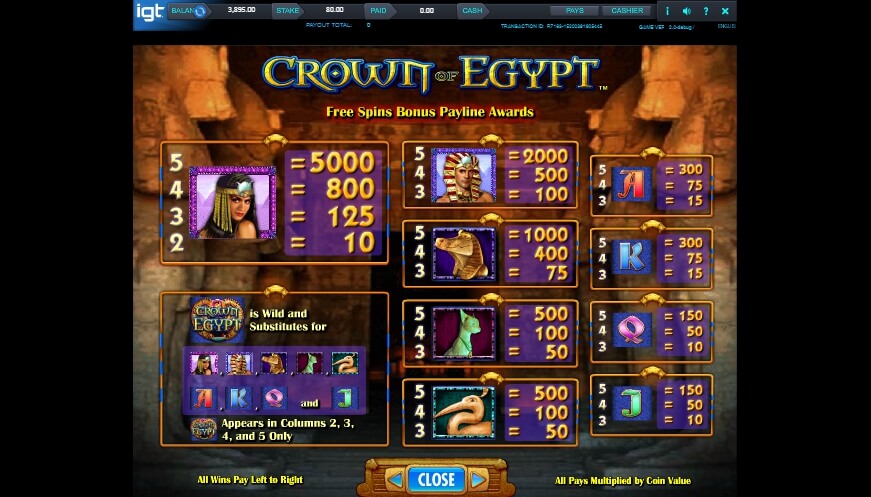crown of egypt slot slot machine detail image 5