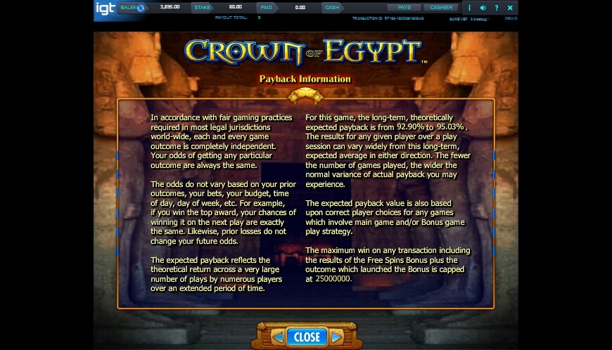 crown of egypt slot slot machine detail image 0