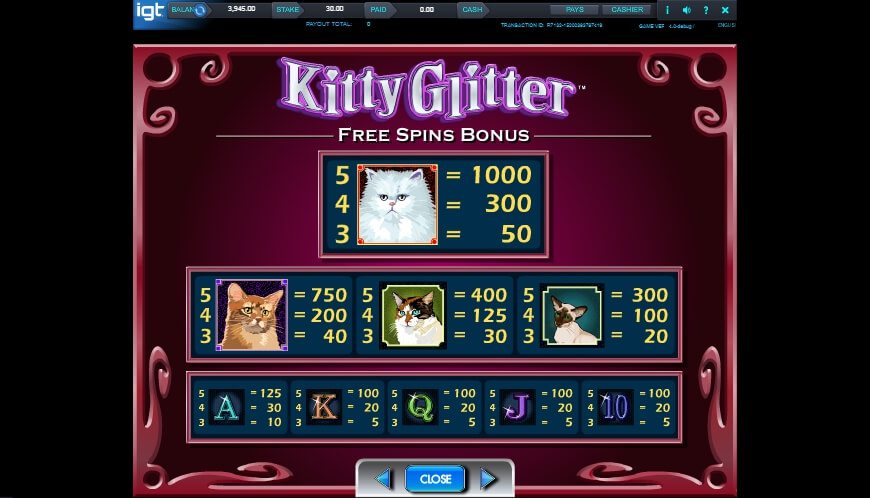 kitty glitter slot slot machine detail image 2