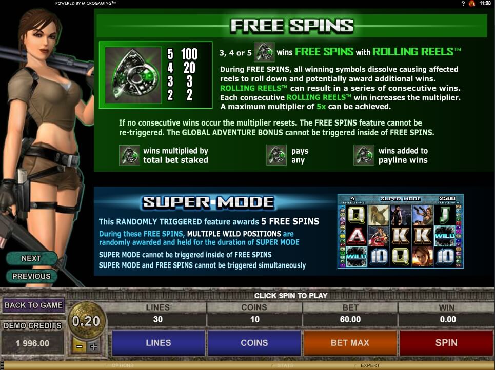 tomb raider secret of the sword slot slot machine detail image 2