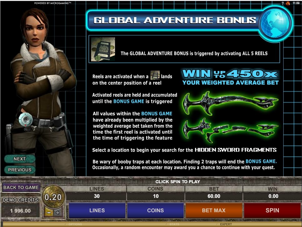 tomb raider secret of the sword slot slot machine detail image 0
