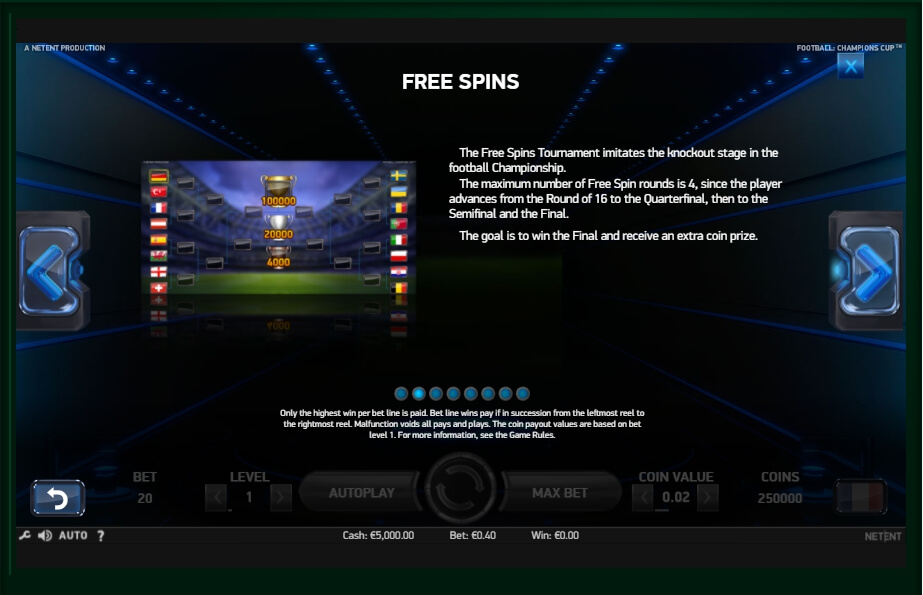 football: champions cup slot machine detail image 1