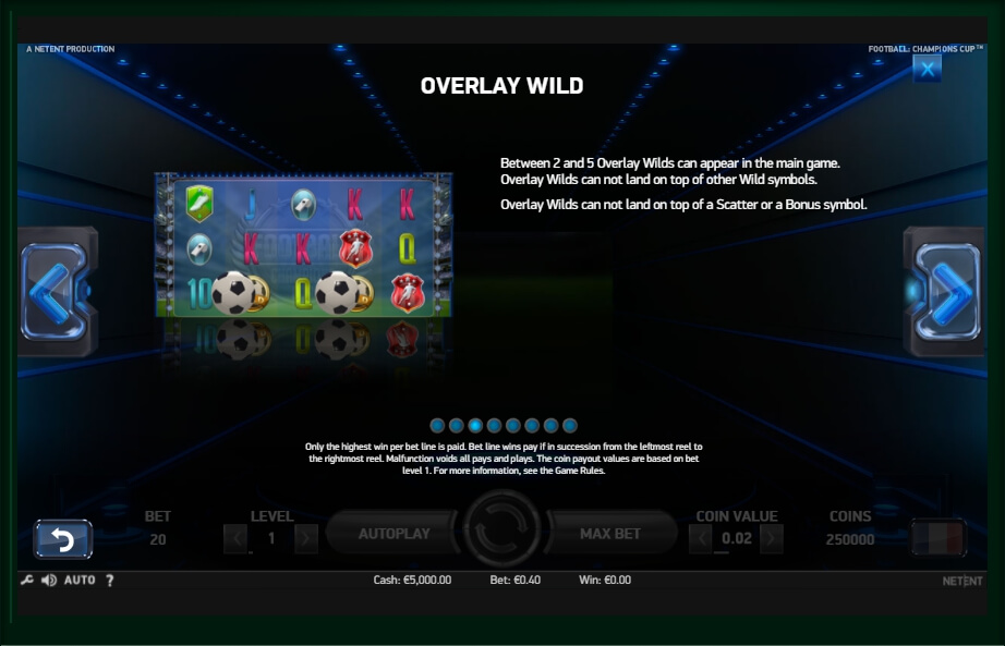 football: champions cup slot machine detail image 4