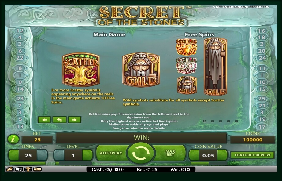 secret of the stones slot slot machine detail image 2