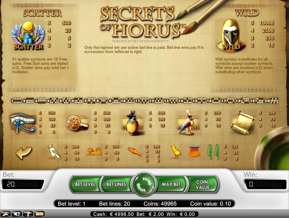 secrets of horus slot slot machine detail image 0
