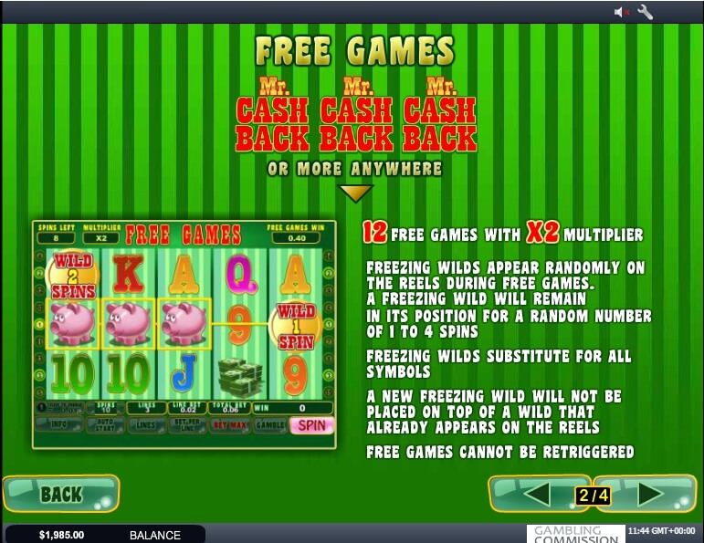 mr. cashback slot slot machine detail image 2