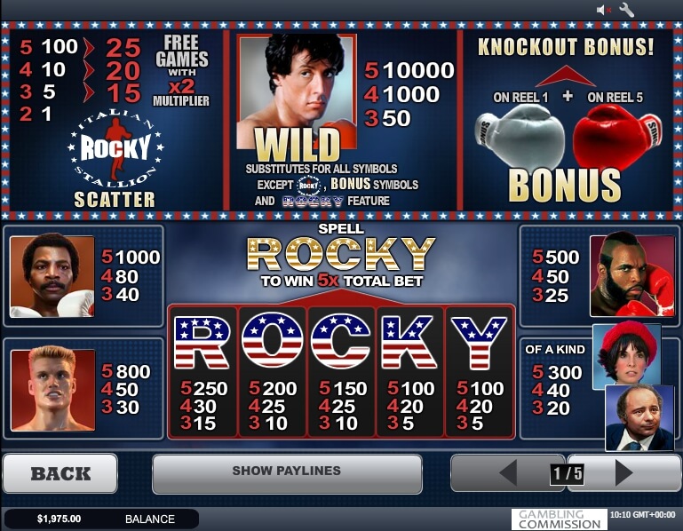 rocky slot slot machine detail image 0