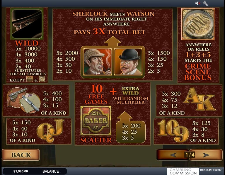 sherlock mystery slot machine detail image 0