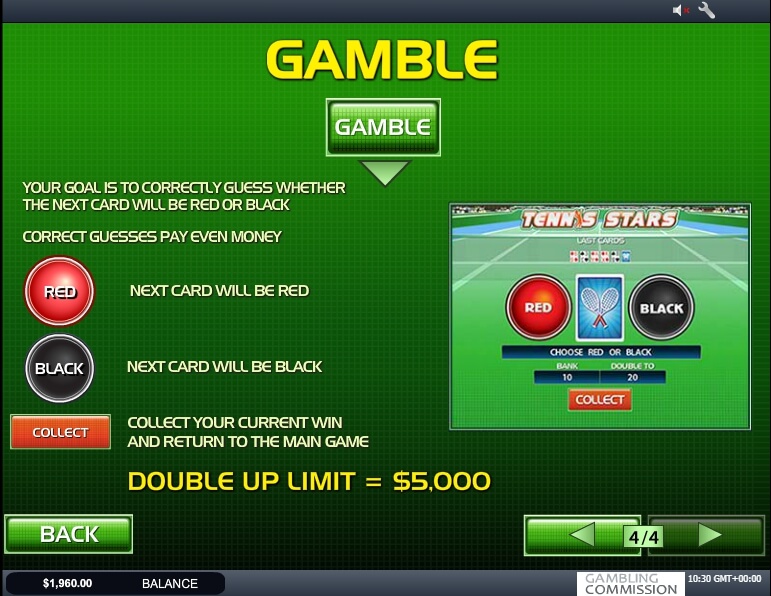 tennis stars slot machine detail image 3