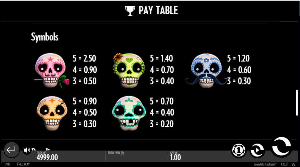 esqueleto explosivo slot slot machine detail image 1