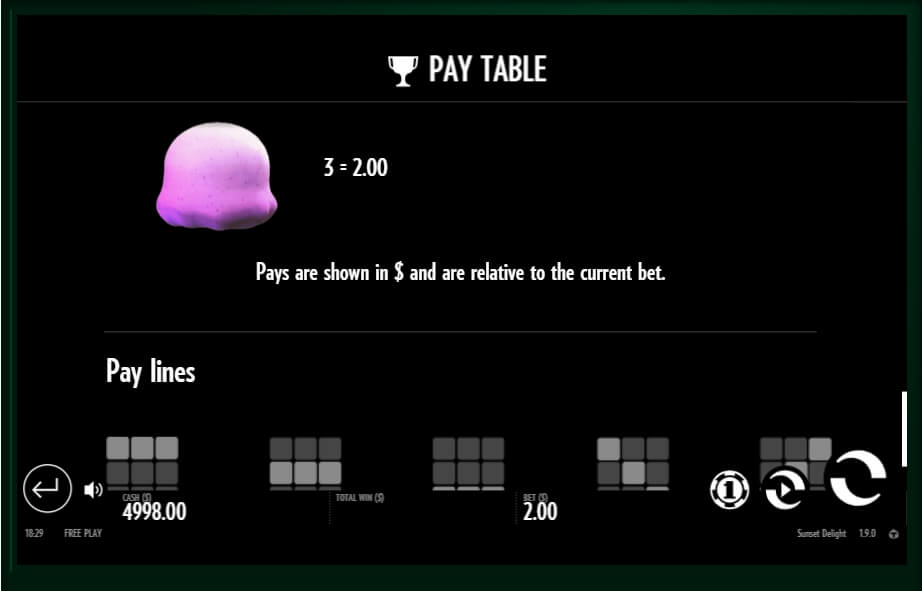 sunset delight slot slot machine detail image 5