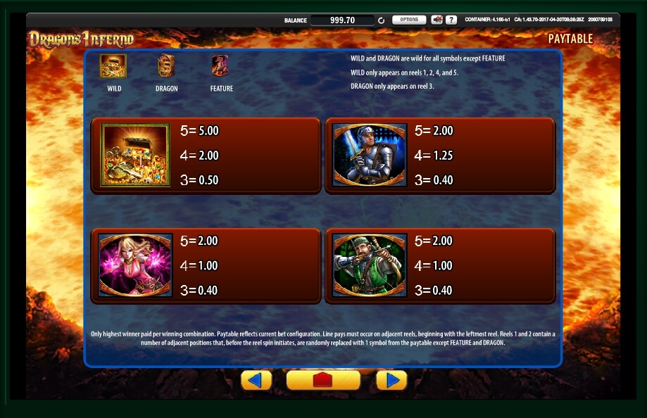 dragons inferno slot machine detail image 3