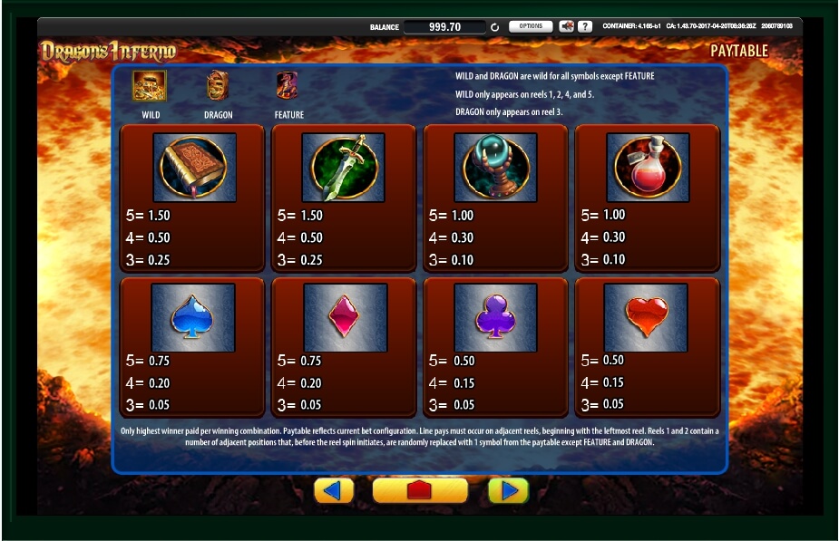 dragons inferno slot machine detail image 1